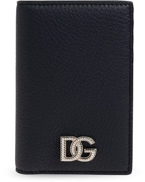 Dolce & Gabbana Leather Card Holder With Logo - Black
