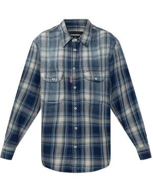 DSquared² Plaid Pattern Shirt - Blue