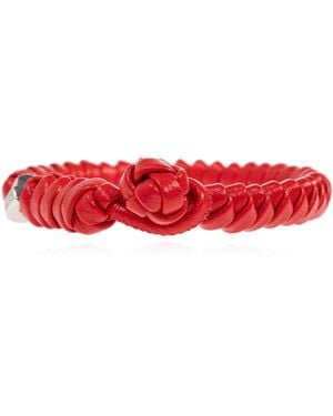 Bottega Veneta Leather Bracelet - Red