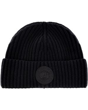 Canada Goose Wool Beanie With Logo Patch - Black