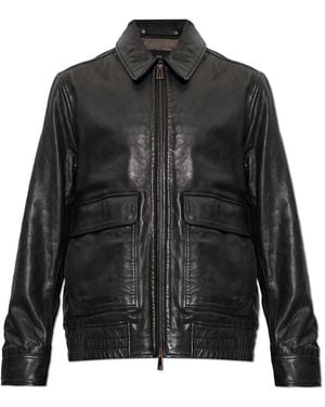 Paul Smith Leather Jacket - Black