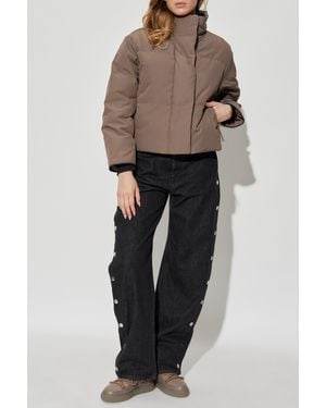 Canada Goose Down Jacket With Logo Patch - Brown