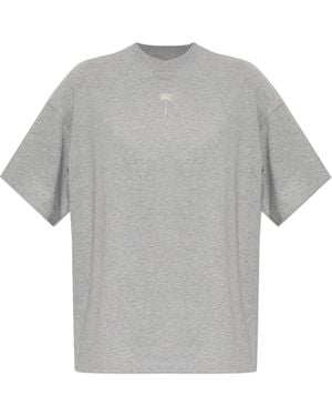 Palm Angels Logo T-Shirt - Grey