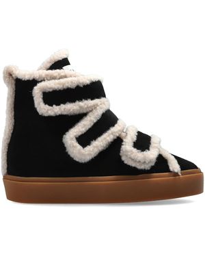 Inuikii 'Shearling Velcro Wedge' Wedge Shoes - Black