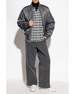 Officine Generale Jeans With Logo - Gray