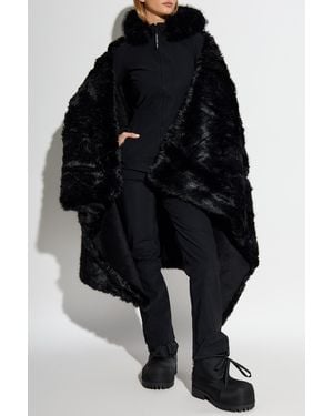 Balenciaga Faux Fur Cape From The Skiwear Collection - Black