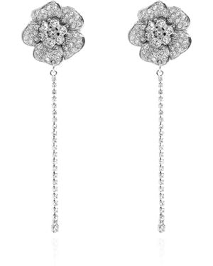 Alessandra Rich Flower-Shaped Clip-On Earrings - White