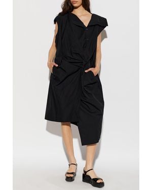 Issey Miyake Asymmetric Jumpsuit With Draping - Black