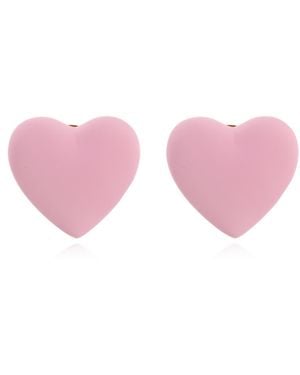 Moschino Heart-Shaped Clip-On Earrings - Pink