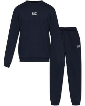 EA7 Tracksuit Set: Sweatshirt And Pants - Blue