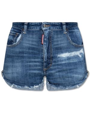 DSquared² High-Waisted Shorts - Blue