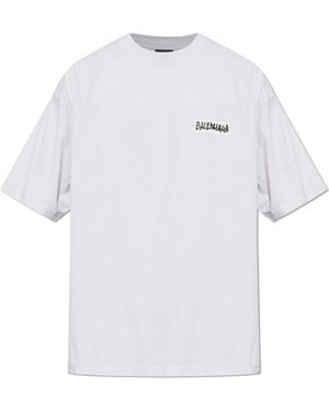 Balenciaga T-Shirt With A Vintage Effect - White