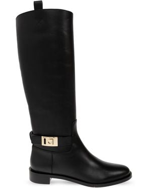 Ferragamo Leather Boots 'Zakia' - Black