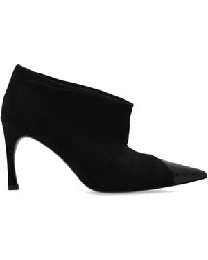 ROTATE BIRGER CHRISTENSEN Suede Heeled Ankle Boots - Black