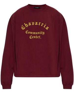 Willy Chavarria Cotton T-Shirt 'Community Centre Ls Buffalo' - Red