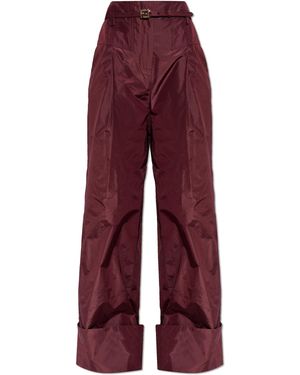Fendi Loose-Fit Silk Pants - Red