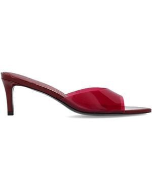 Black Suede Studio 'Belle 60' Heeled Mules - Pink