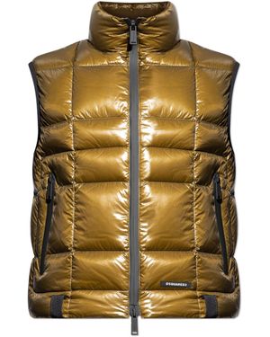 DSquared² Down Gilet With Stand-Up Collar - Metallic
