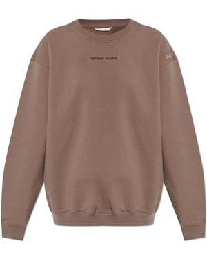 Rethinkit Studios Sweatshirt With Embroidered Logo, - Brown