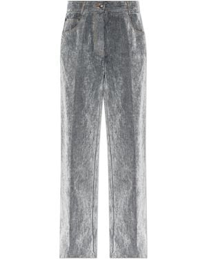 forte_forte Velvet-Finish Jeans - Grey