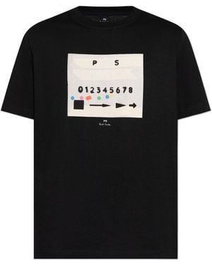 Paul Smith T-Shirt With Colourful Print - Black