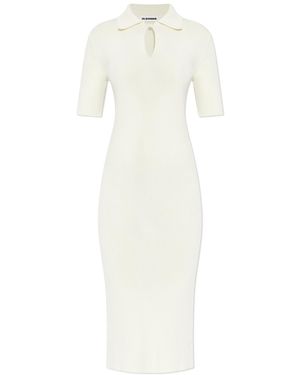 Jil Sander Wool Polo Dress - White