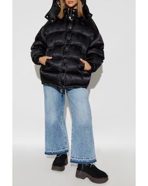 Dolce & Gabbana Quilted Logo-Print Down Jacket - Black