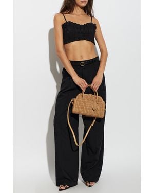 MICHAEL Michael Kors Short Top With Ruching - Black