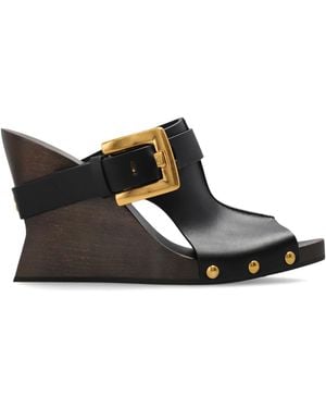Balmain Wedge Heeled Mules "Anthem" - White