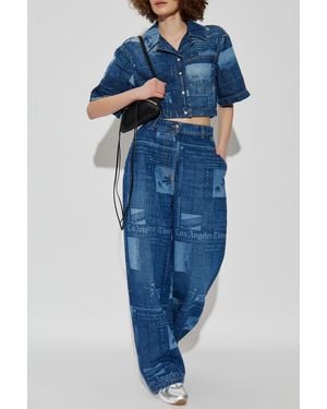 Palm Angels Patterned Jeans - Blue
