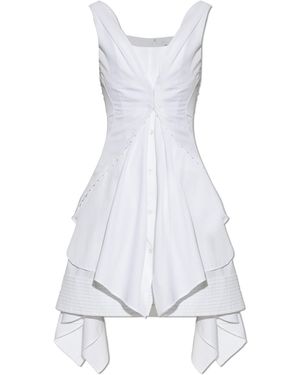 McQueen Asymmetrical Dress - White