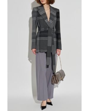 Ferragamo Blazer With Waist Belt - Gray
