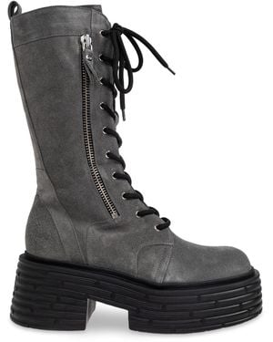 Agl Attilio Giusti Leombruni Suede "Lignes" Platform Shoes - Black