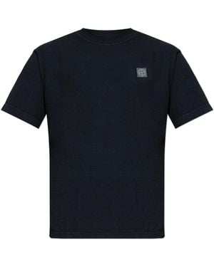 Stone Island T-Shirt With Logo Patch - Black