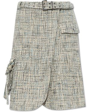 Ganni Tweed Skirt - White