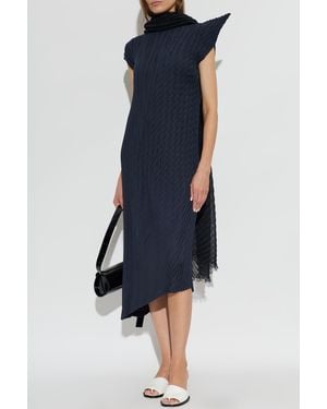 Issey Miyake Pleated Dress - Blue