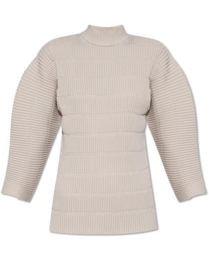 Pleats Please Issey Miyake Top With Round Neckline - White