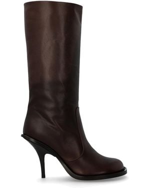 Dries Van Noten Leather Heeled Boots - Black
