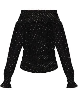 Self-Portrait Top With Lurex Thread - Black