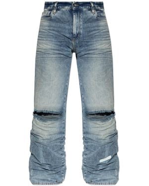 PDF Jeans With A Creased Effect - Blue