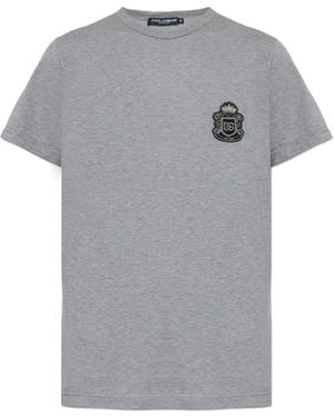 Dolce & Gabbana T-Shirt With Applique - Grey