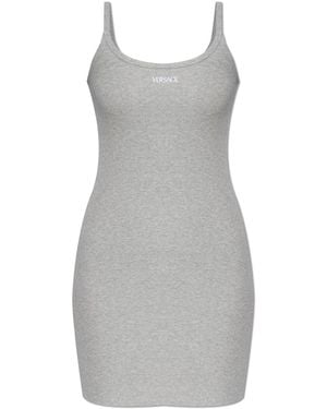 Versace Dress With Logo - Grey