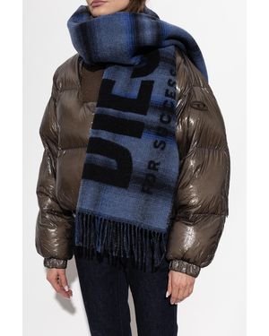 DIESEL Wool Scarf 'S-Check' - Blue