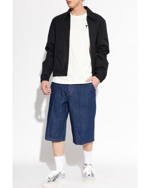 Ami Paris Jacket With Logo - Blue