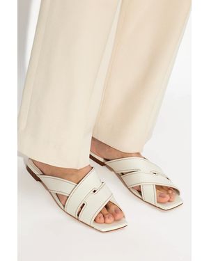 Tod's Leather Slides - Natural