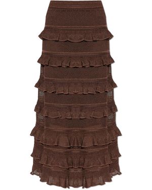 Zimmermann Ruffled Skirt - Brown