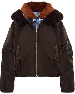 Loewe Padded Hooded Jacket - Brown