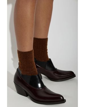 Marni Leather Heeled Ankle Boots - Brown