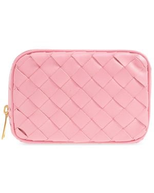 Bottega Veneta Small Calfskin Intrecciato Pouch - Pink