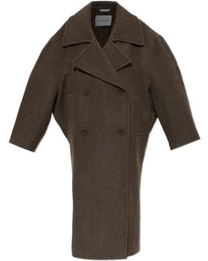 Balenciaga Wool Double-Breasted Coat - Brown